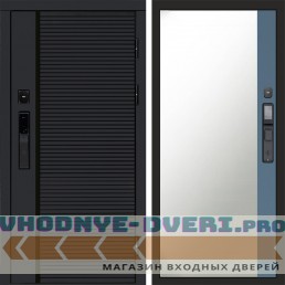 Входная дверь  Smart (Смарт) Black Line Зеркало фацет Grey софт